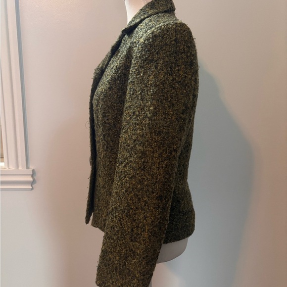 Vintage Green Louben Textured Blazer with Notched Lapel - Picture 3 of 8